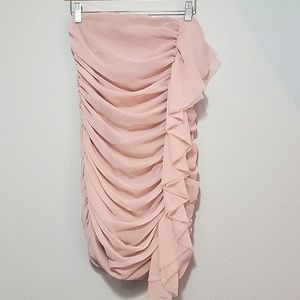 Express Pale Pink Ruched Tube Dress Size 2